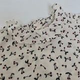 Bonpoint White Cotton Blouse With Cherry Print And Frill Collar: 18 Months