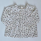 Bonpoint White Cotton Blouse With Cherry Print And Frill Collar: 18 Months