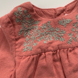 Bonpoint Apricot Wool Dress With Grey Embroidery: 2 Years
