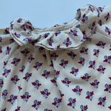 Bonpoint Cream Floral Print Brushed Cotton Dress With Frill Collar: 3 Years