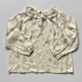 Marie-Chantal Cream Floral Print Blouse With Collar: 3 Years
