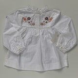 Marie-Chantal White Cotton Blouse With Embroidery: 4 Years (Brand New)