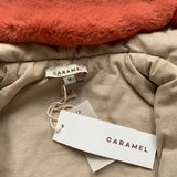 Caramel Apricot Faux Fur Coat With Hood: 18 Months (Brand New)