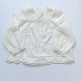 Bonpoint Milk Cotton Blouse With Lace Trim: 2 Years (Brand New)
