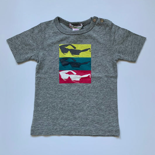 Bonpoint Grey Sunglass Print T-Shirt: 12 Months (Brand New)