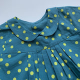 Bonpoint Blue And Lime Green Polka Dot Dress: 12 Months (Brand New)