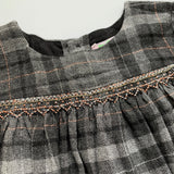 Bonpoint Grey And Copper Tartan Wool Mix Dress: 12 Months (Brand New)