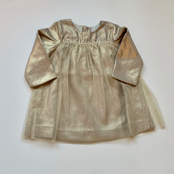 Bonpoint Gold Tulle Dress With Daisy Trim: 12 Months (Brand New)