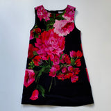 Dolce & Gabbana Black Floral Print Shift Dress: 7-8 Years