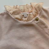Chloé Pink Velour All-In-One With Frill Trim: 6 Months