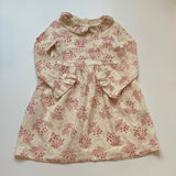 Bonpoint Cream And Pink Floral Wool Mix Dress With Collar: 10 Years