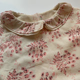 Bonpoint Cream And Pink Floral Wool Mix Dress With Collar: 10 Years