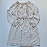 Bonpoint Winter White Wool/ Cotton Mix Dress With Lace Trim: 12 Years