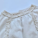 Bonpoint Winter White Wool/ Cotton Mix Dress With Lace Trim: 12 Years