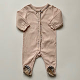 Burberry Pink Cotton All-In-One with Burberry Check Trim:3 Months