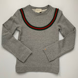 Gucci Grey Sweater Ribbon Trim Sweatshirt Girls Secondhand Preloved Used Teenage