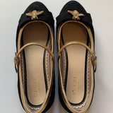 Gucci Black Girls Shoes Black Suede Bee Pumps Maryjane secondhand used preloved