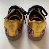 Gucci Metallic Floral Print Sneakers: Size 35.5