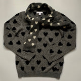 Burberry Grey Wool And Cashmere Heart Print Jumper: 10 Years & 12 Years