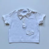 Baby Graziella White Cotton And Linen Top: 6 Months