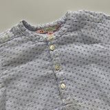 Bonpoint Blue And White Collarless Shirt: 18 Months