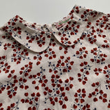 Bonpoint Cream Blouse With Maroon Heart Print: 10 Years