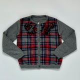 Dolce & Gabbana Girls wool tartan cardigan with flowers secondhand used preloved 