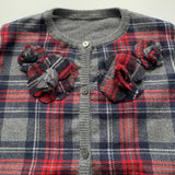 Dolce & Gabbana Girls wool tartan cardigan with flowers secondhand used preloved