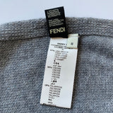 Fendi Grey Wool Poncho With Robot Motif: 6-8 Years