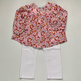 Jacadi White Jeans With Bows: 24 Months