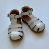 Jacadi White Leather Sandals: Size 22
