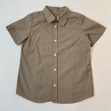 Bonpoint Brown Check Short-Sleeve Shirt: 6 Years