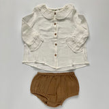 Nanos Cream Cheesecloth Blouse With Bloomers: 3 Years