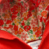 Jacadi Red Cotton Sweater With Liberty Print Hood: 23 Months