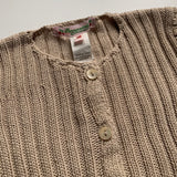 Bonpoint Taupe Ribbed Cotton Cardigan: 18 Months