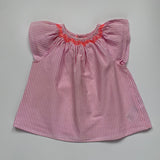 Jacadi Pink And White Candy Stripe Blouse With Neon Smocking: 18 Months