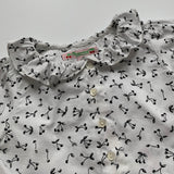 Bonpoint Black And White Cherry Print Blouse: 2 Years