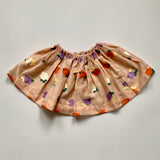 Caramel Apricot Skirt With Floral Embroidery: 3 Years