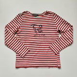 Bonpoint Red And White Stripe Top With Monkey Motif : 8 Years