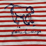 Bonpoint Red And White Stripe Top With Monkey Motif : 8 Years
