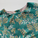 Bonnet Á Pompon Green Floral Print Dress: 2 Years