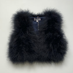 Bleu Comme Midnight Blue Feather Gilet: 4 - 6 Years
