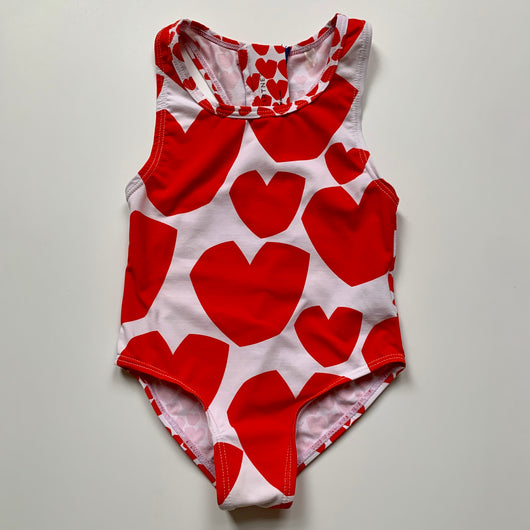 Stella McCartney Girls Red Heart Swimsuit Secondhand Preowned Preloved Used