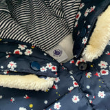 Petit Bateau Navy Floral Padded Coat: 12 Months