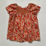 Bonpoint Red Liberty Print Blouse With Smocking: 10 Years