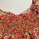 Bonpoint Red Liberty Print Blouse With Smocking: 10 Years