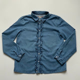 Bonpoint Denim Blouse With Ruffle: 10 Years