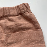 Bonpoint Dusty Pink Linen Shorts: 12 Years