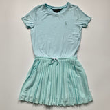 Ralph Lauren Pale Turquoise T-Shirt Dress With Pleat Skirt: 7 Years