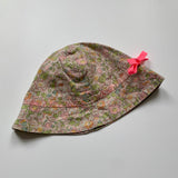 Bonpoint Liberty Print Betsy Sunhat With Neon bow secondhand preloved used